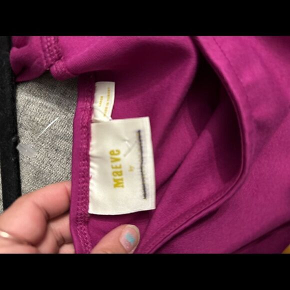 Maeve by Anthropologie Square Neck Cap Sleeve Top Size Large Magenta Pink NWT - Picture 5 of 8
